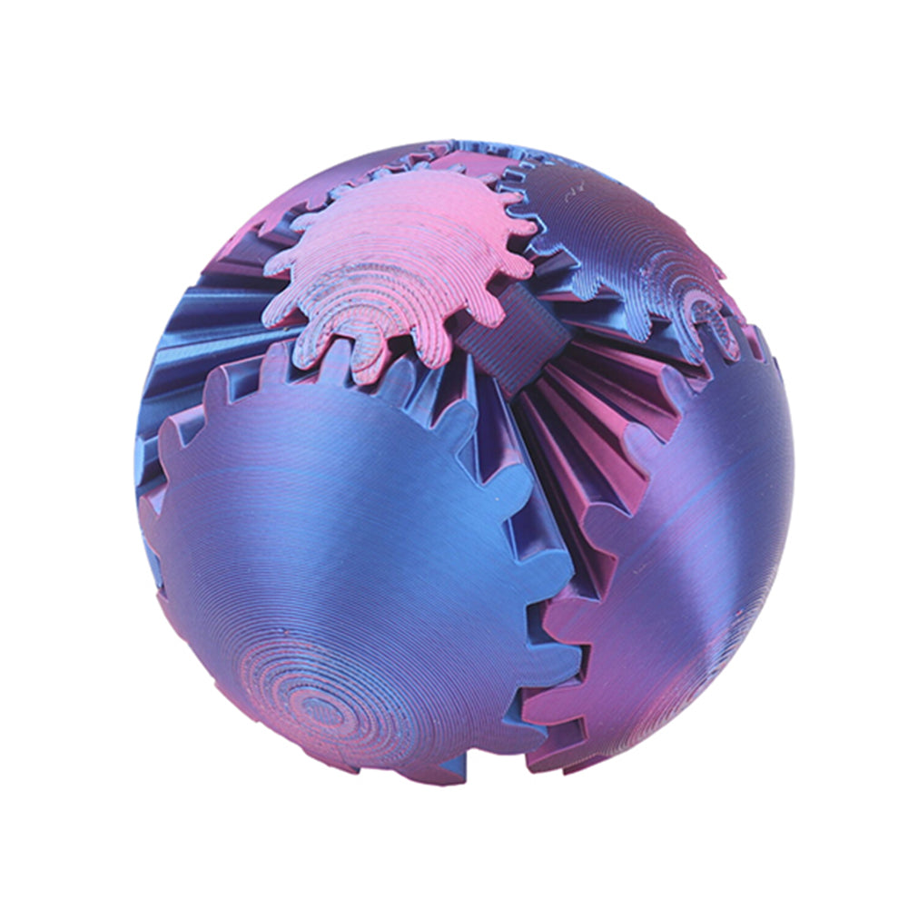 3D Printed Gear Ball Spinner Sphere Cube Stress Relief Fidget Toy Gradient Red