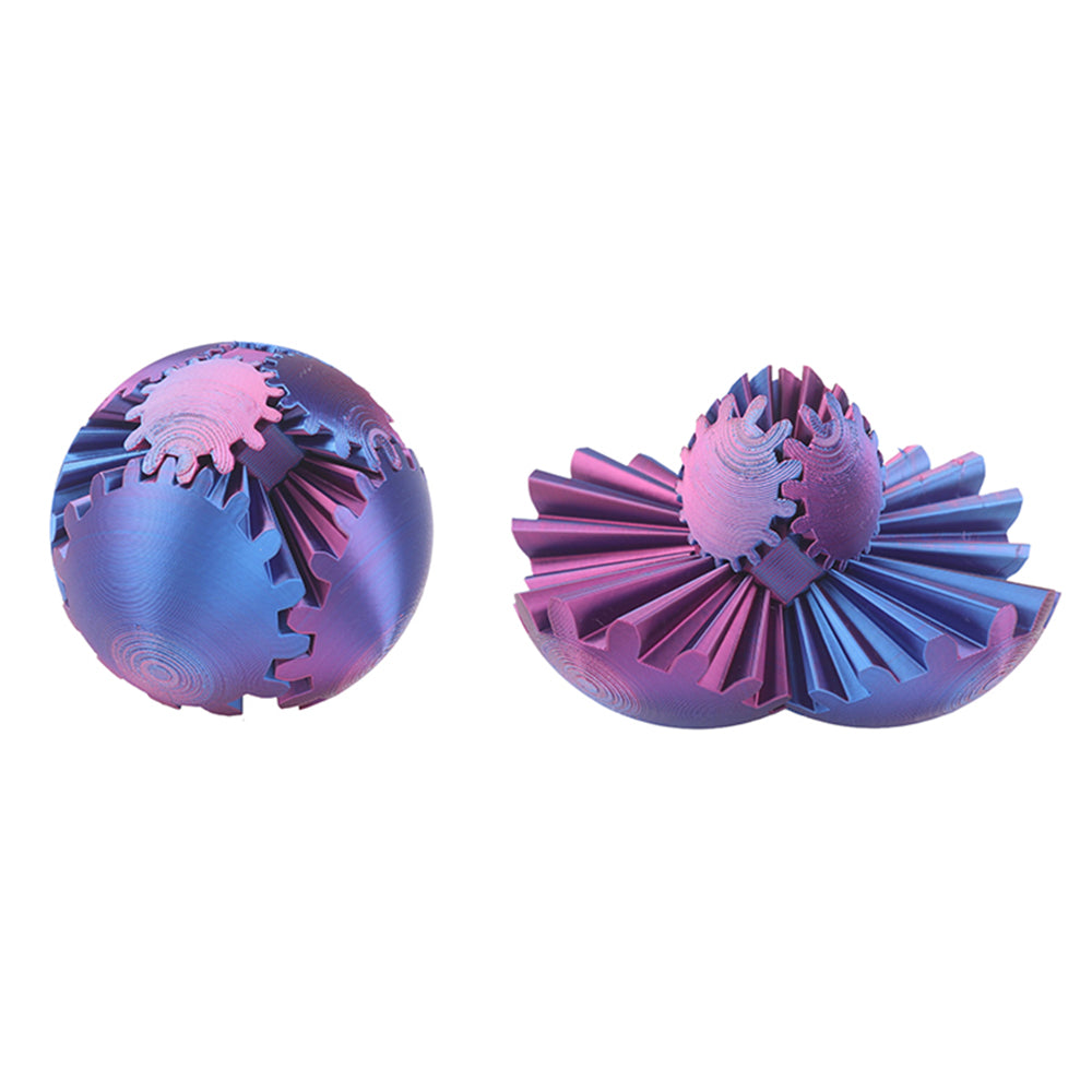 3D Printed Gear Ball Spinner Sphere Cube Stress Relief Fidget Toy Gradient Red