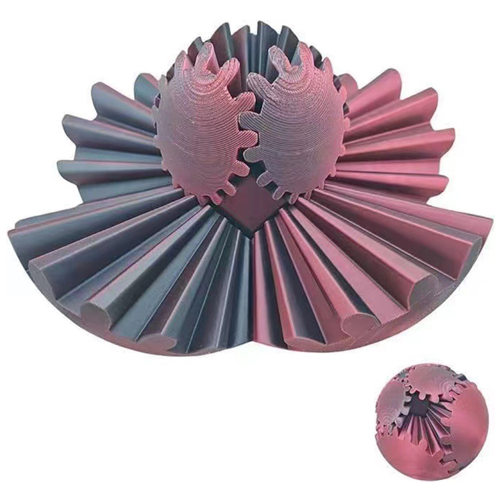 3D Printed Gear Ball Spinner Sphere Cube Stress Relief Fidget Toy Gradient Black