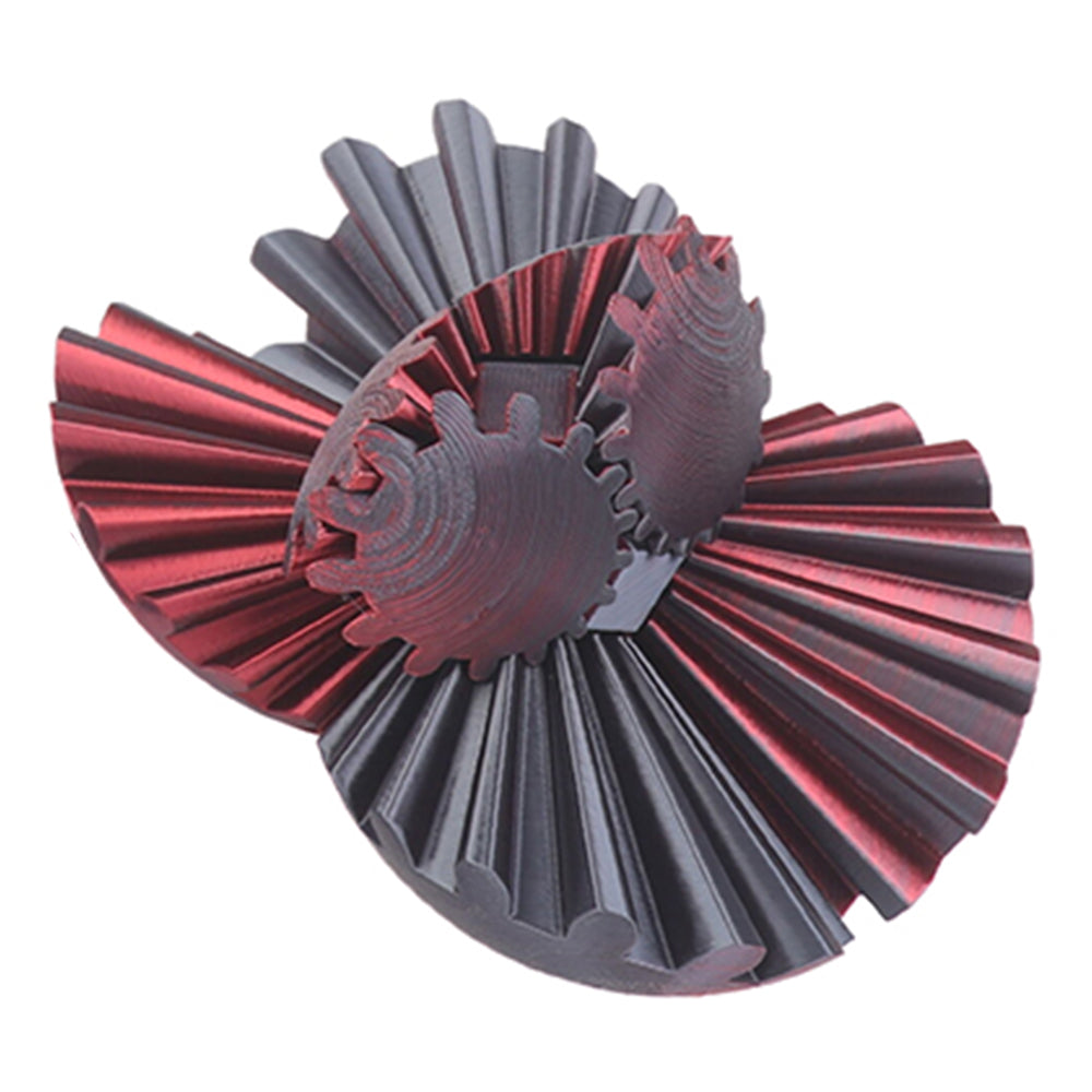 3D Printed Gear Ball Spinner Sphere Cube Stress Relief Fidget Toy Gradient Black