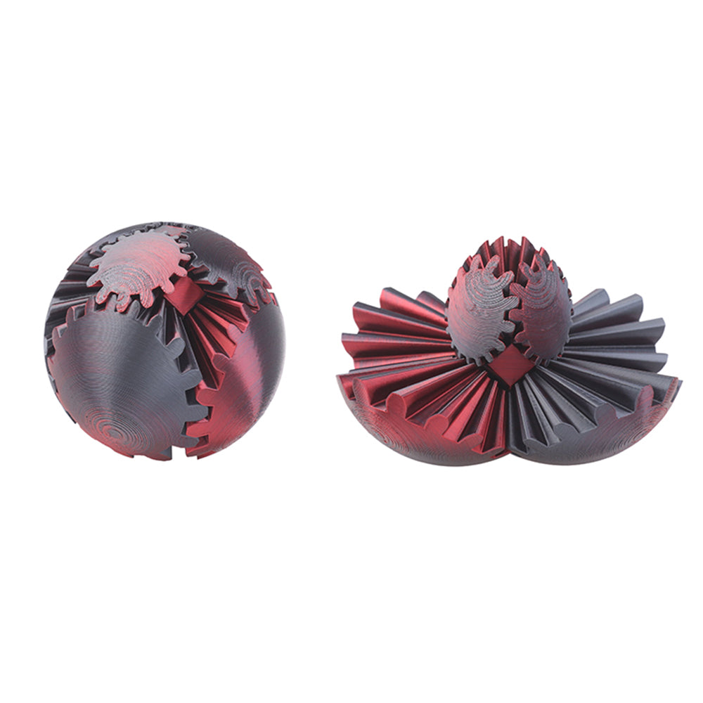 3D Printed Gear Ball Spinner Sphere Cube Stress Relief Fidget Toy Gradient Black