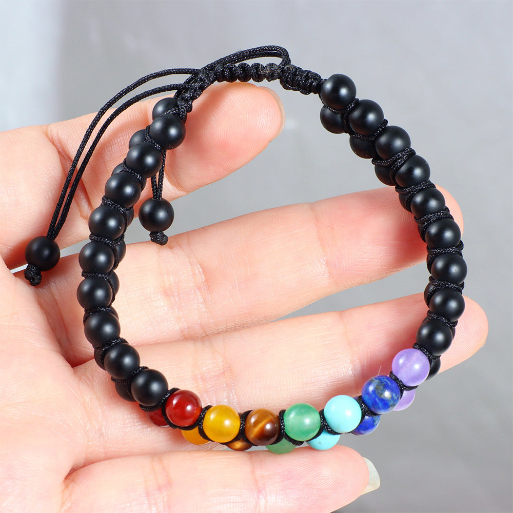 Chakra Bracelet Healing Yoga Stone Beads Bracelet Matte Stone