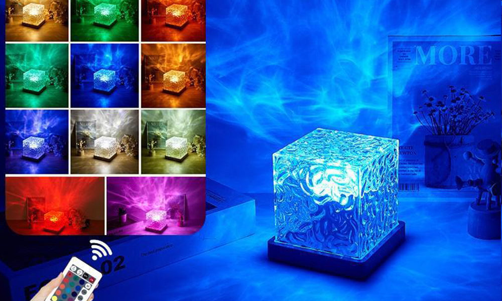 USB Powered 16 RGB Color Aurora Ambient Light Cube Northern Light Desk Lamp