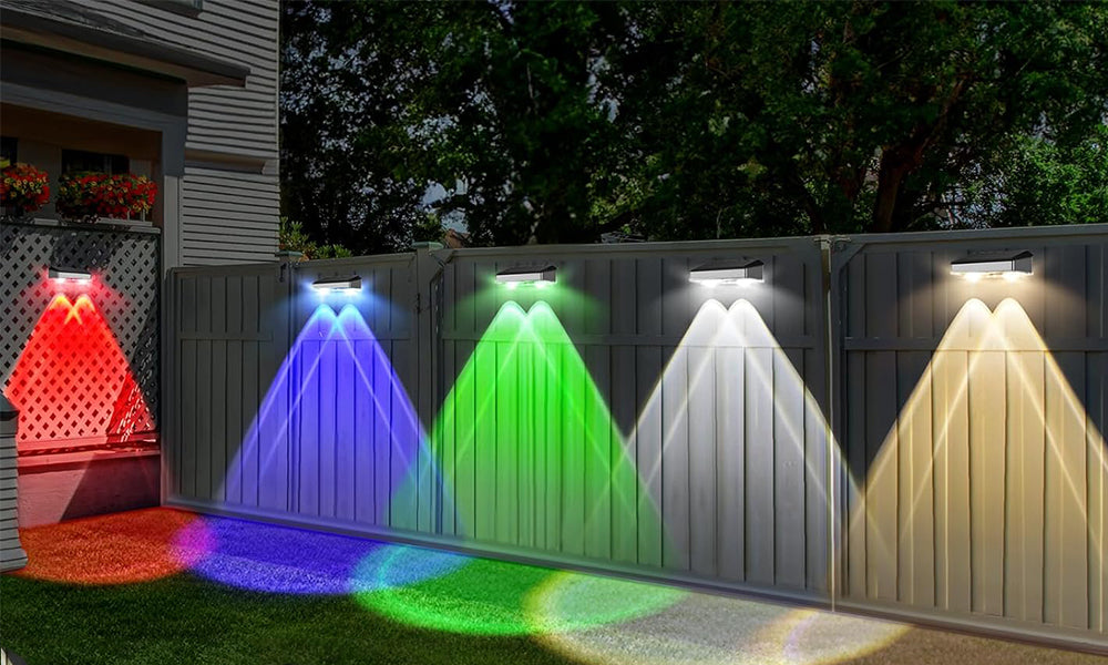 RGB Solar Wall Washer Light Outdoor Fence Decorative Lights for Garden Deck