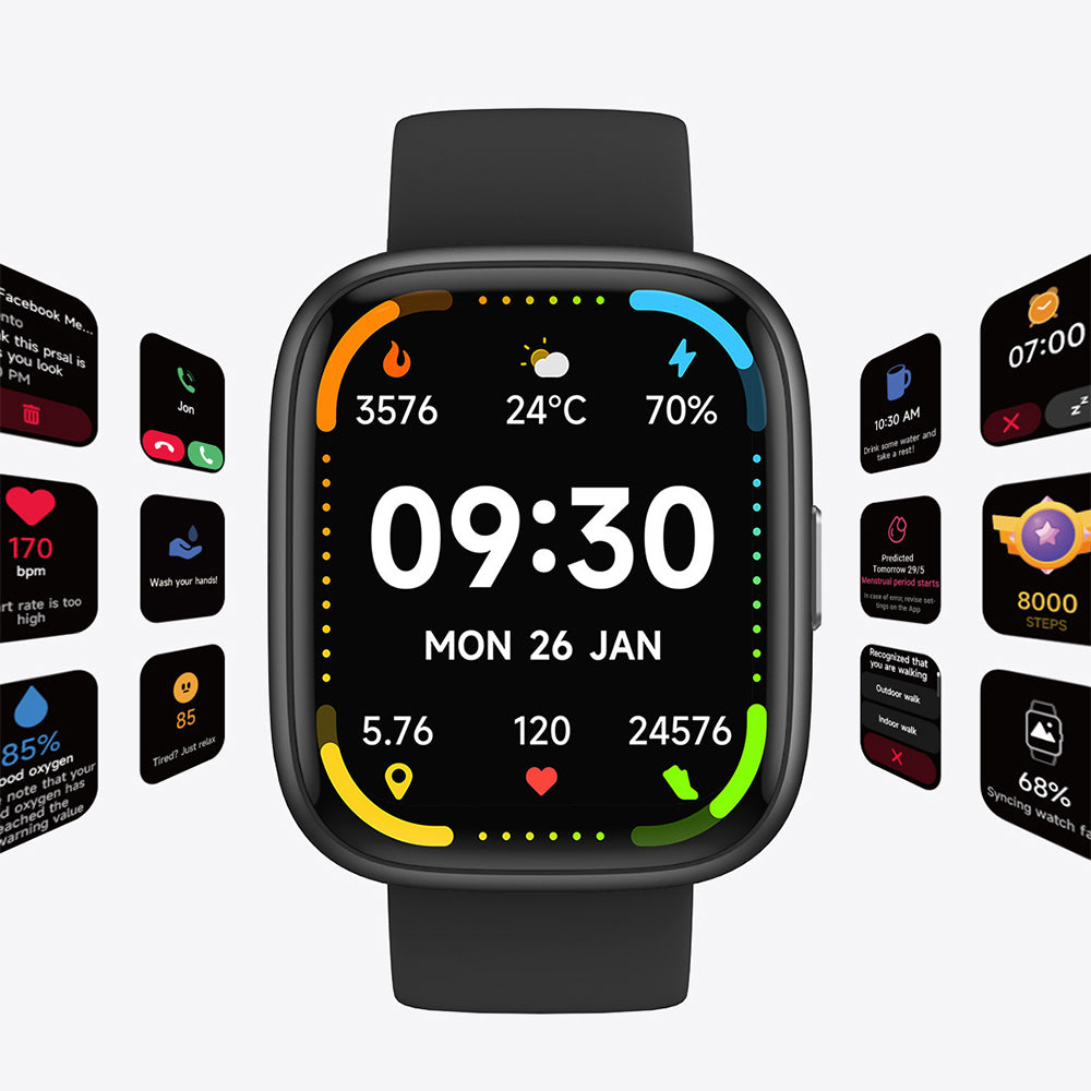 Bluetooth Smart Watch for Men Women Heart Rate Blood Oxygen Fitness Activity Tracker