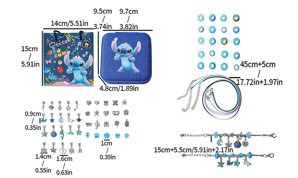 Anime Cartoon Bracelet & Necklace Set – Gift Box