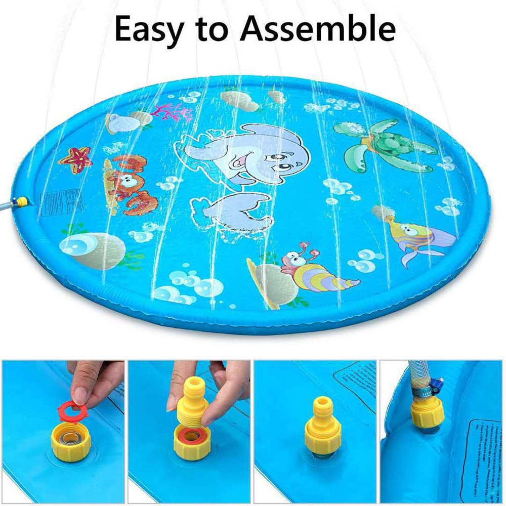 170cm Inflatable Water Spray Pad Outdoor Splash Pad Round Water Splash Play Pad