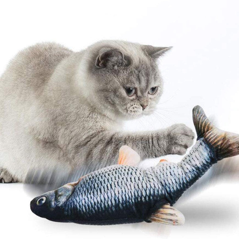 2Pcs Cat Toys USB Rechargeable Realistic Moving Fish Toy