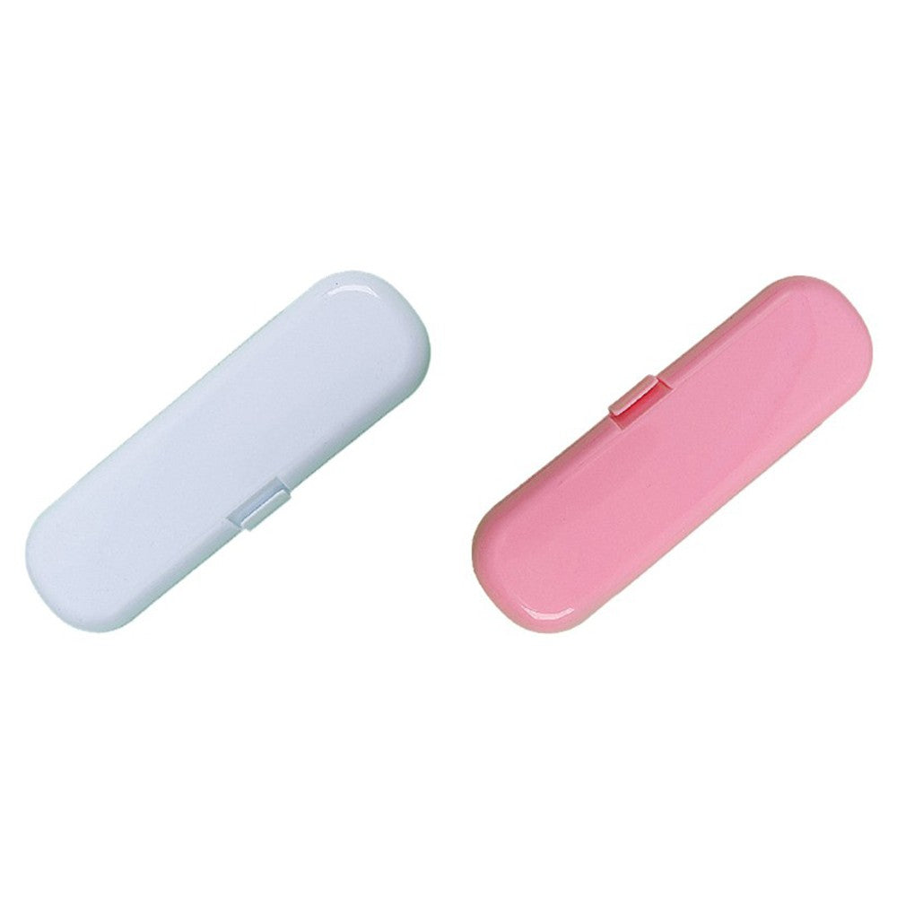 2Pcs Travel Portable Electric Toothbrush Case - Pink+White