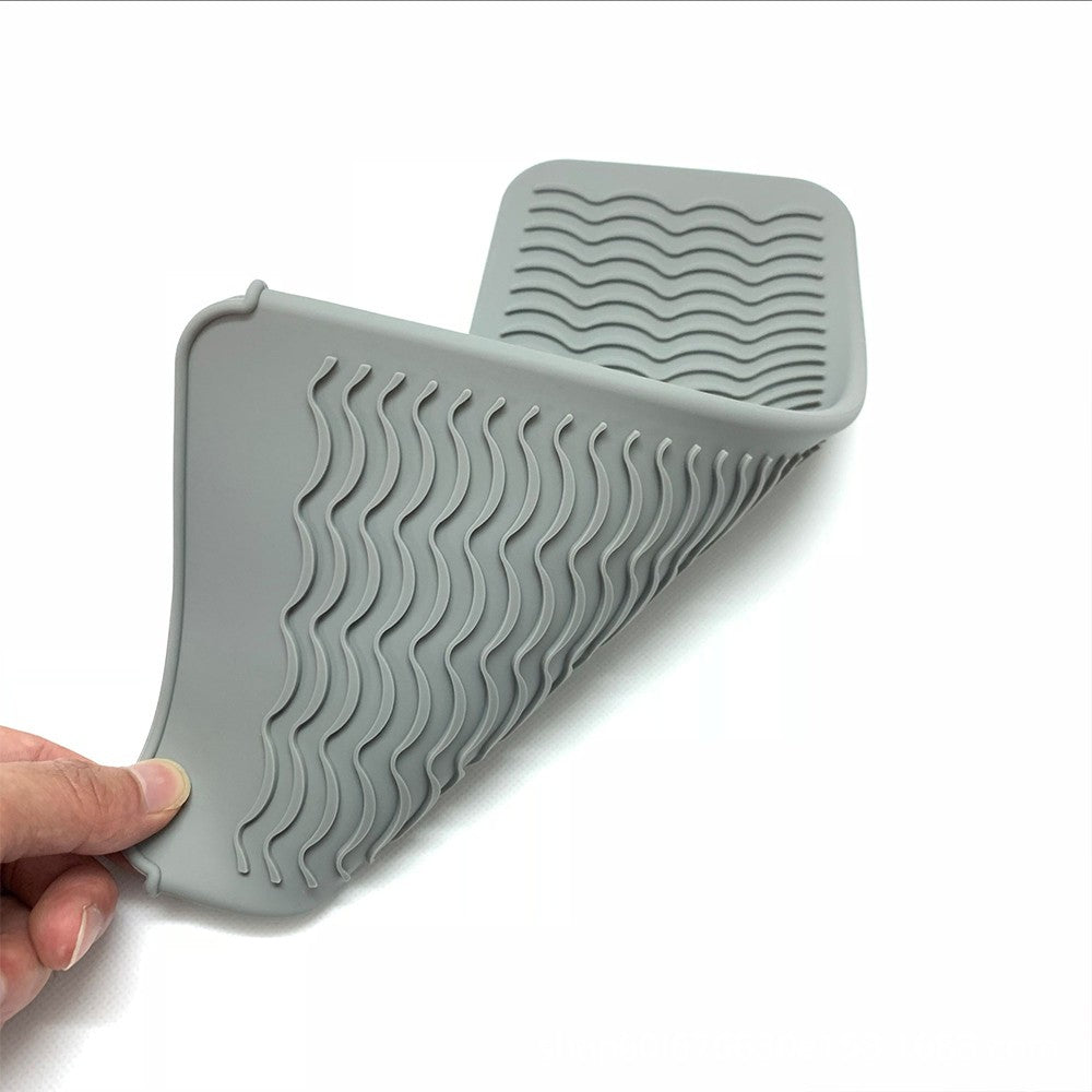 1Pc Heat Resistant Mat Pouch for Curling Irons - Grey
