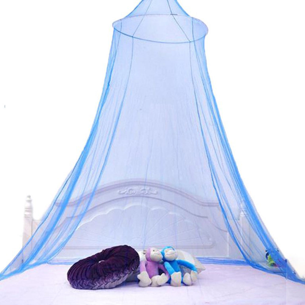 Blue Bed Canopy Dome Mosquito Net Hanging Tent Hanging Bed Curtain for Single Size Bed