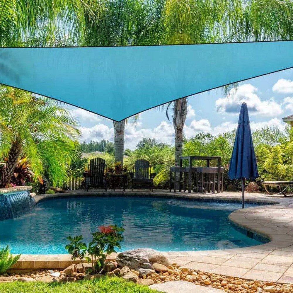 3x3x3m Triangle Outdoor Garden Canopy Cover - Sky Blue