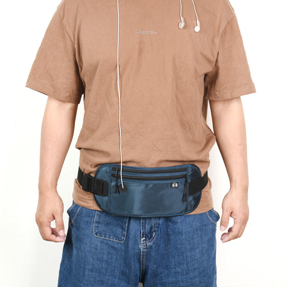 2Pcs Money Belt for Travel purse RFID Passport Holder Travel Pouch - Dark Blue