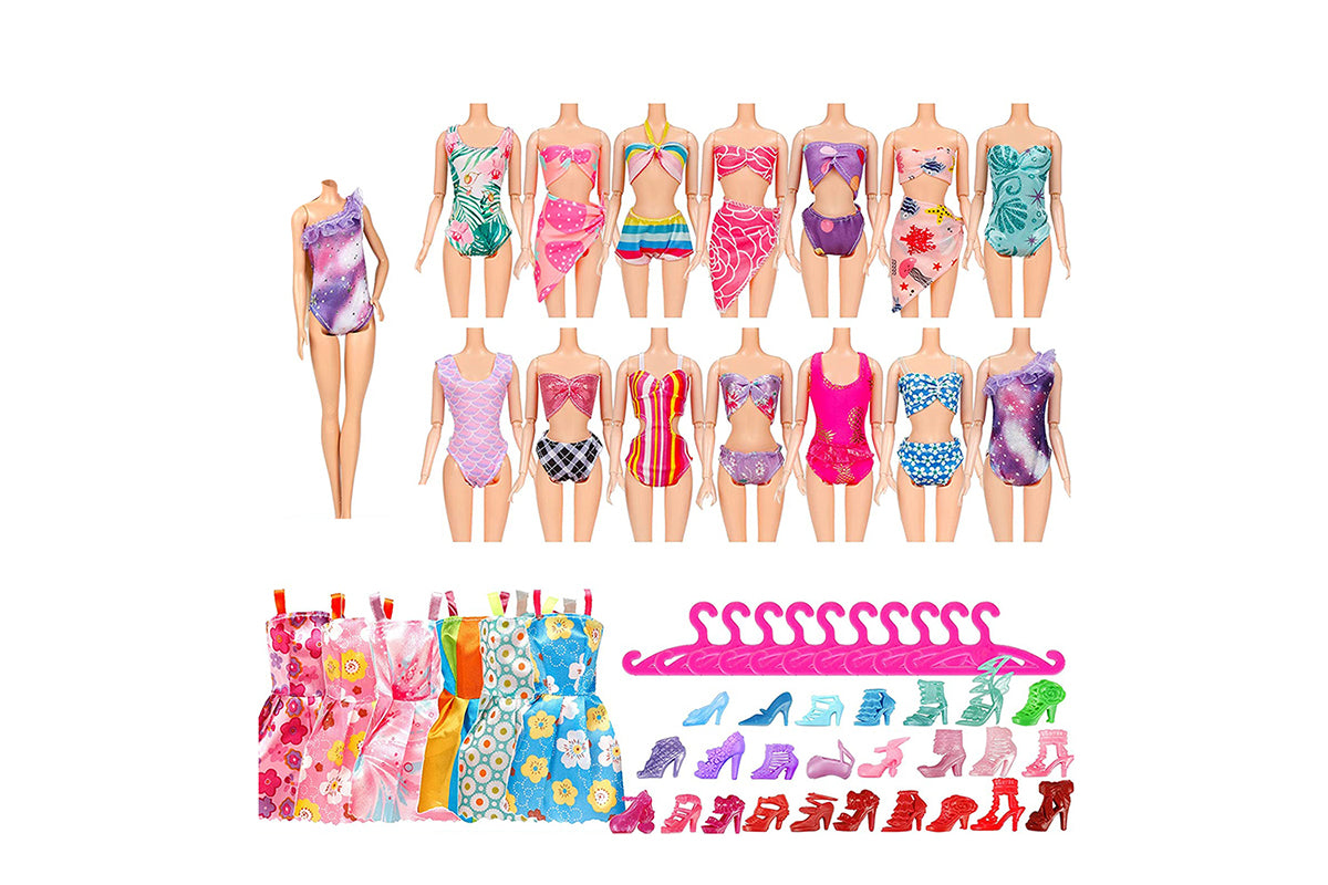 50Pcs Doll Clothes and Accessories Set DIY Dollhouse Toy Accessories Random Color Christmas Birthday Gift for Girls