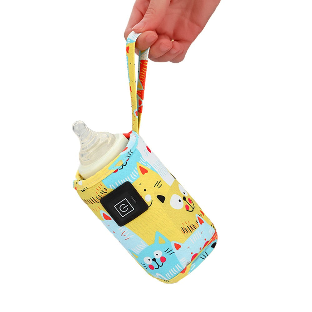Portable Baby Bottle Milk Warmer with 3 Temperature Settings - Yellow