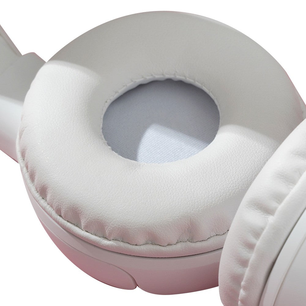 Bluetooth 5.0 Headphones Wireless Over Ear Headset Stereo Headset - White
