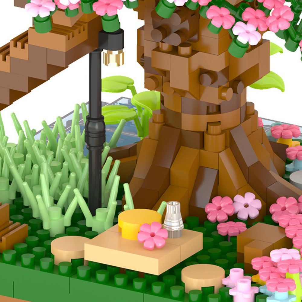 Cherry Blossom Tree Building Block Set STEM Flower House Building Block Playset