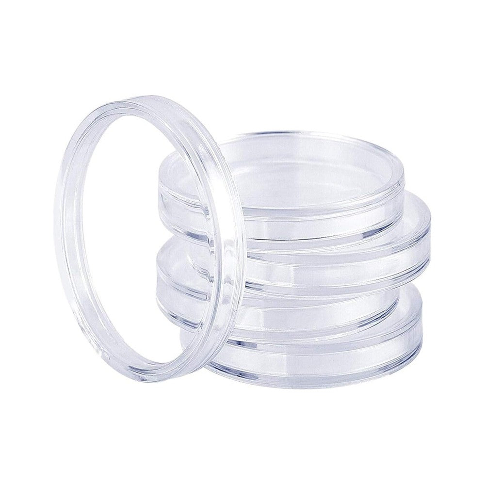 100Pcs Clear Plastic Coin Capsules with Coin Protection Box for Coin Collection