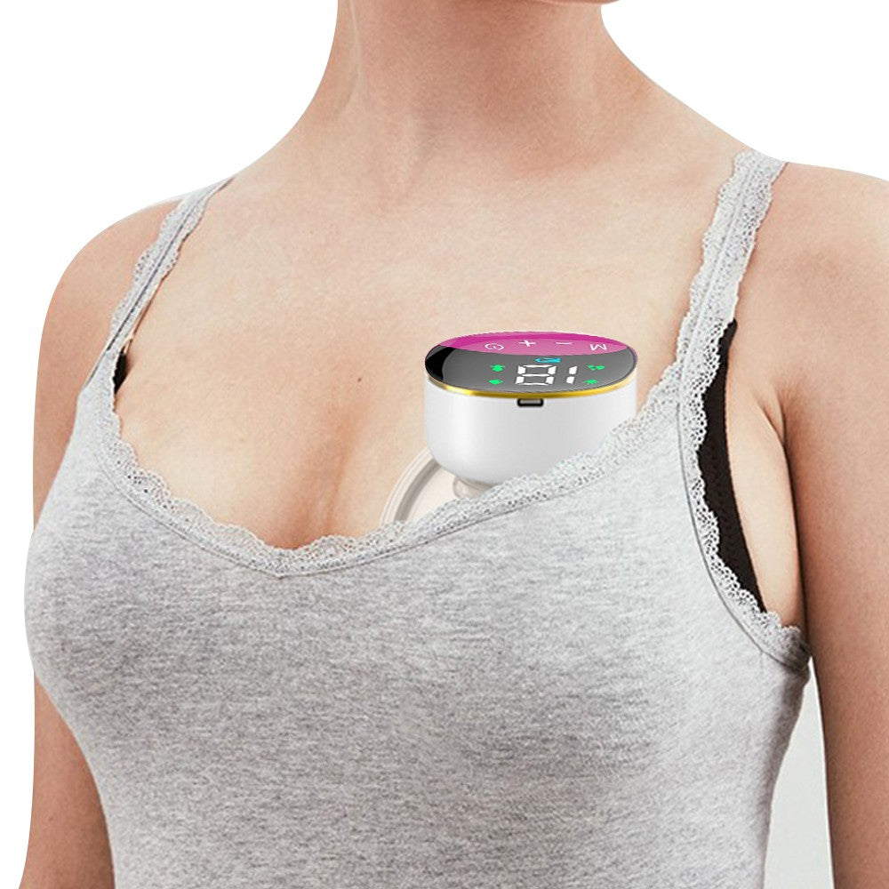 Portable Wearable Electric Breast Pump USB Rechargeable with 4 Modes - Rose Red