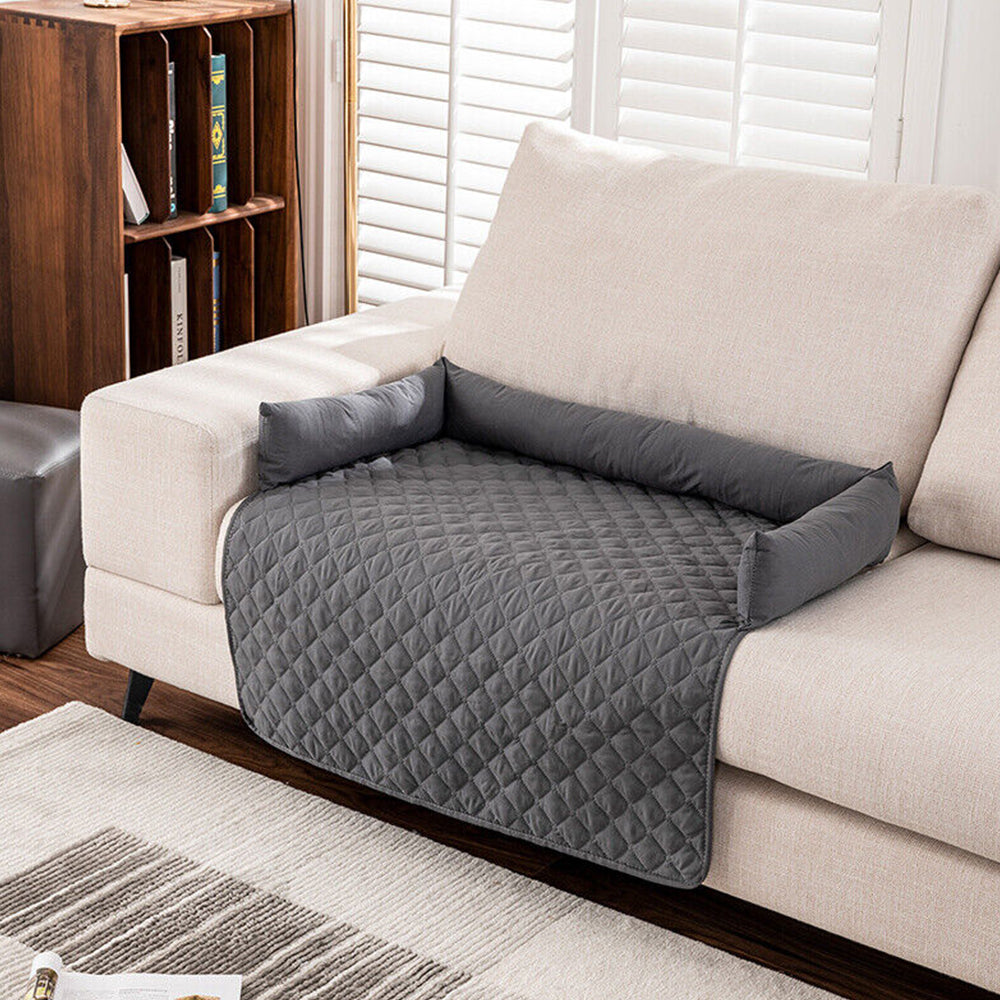90cm Water Resistant Pet Calming Bed Mat Sofa Blanket Mat Couch Cover Grey
