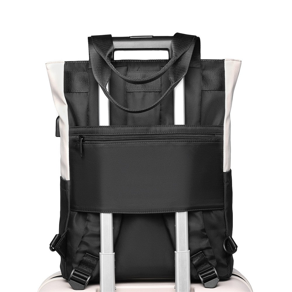 Laptop Backpack with USB Charging Port Travel Daypack Tote Bag - Black