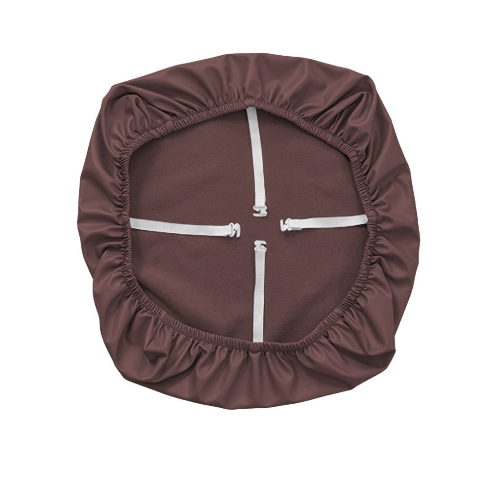 4Pcs Waterproof PU Leather Chair Seat Cover Stretch Chair Cushion Cover - Coffee