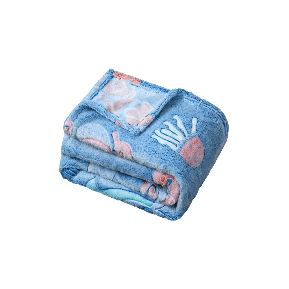 150x100cm Glow in The Dark Throw Blanket Marine Life Print Luminous Soft Blanket