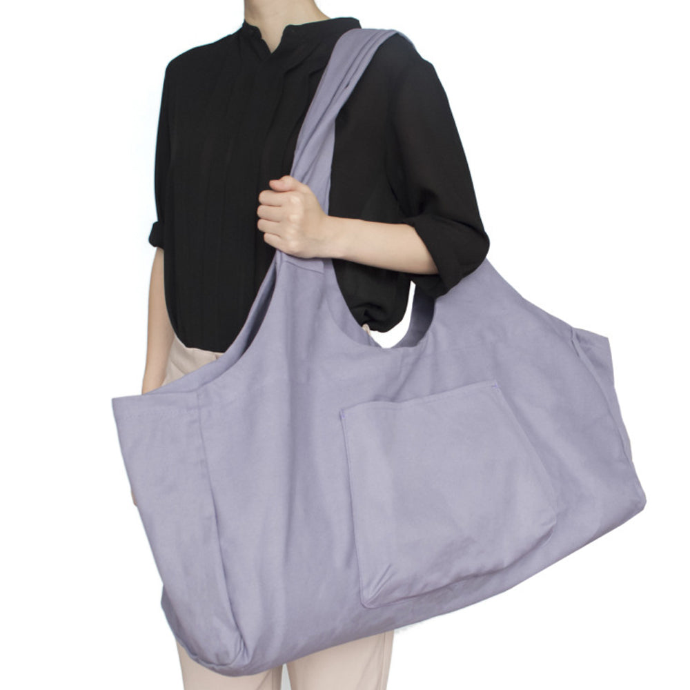 Large Yoga Bag or Yoga Mat Carrier with Side Pocket - Purple