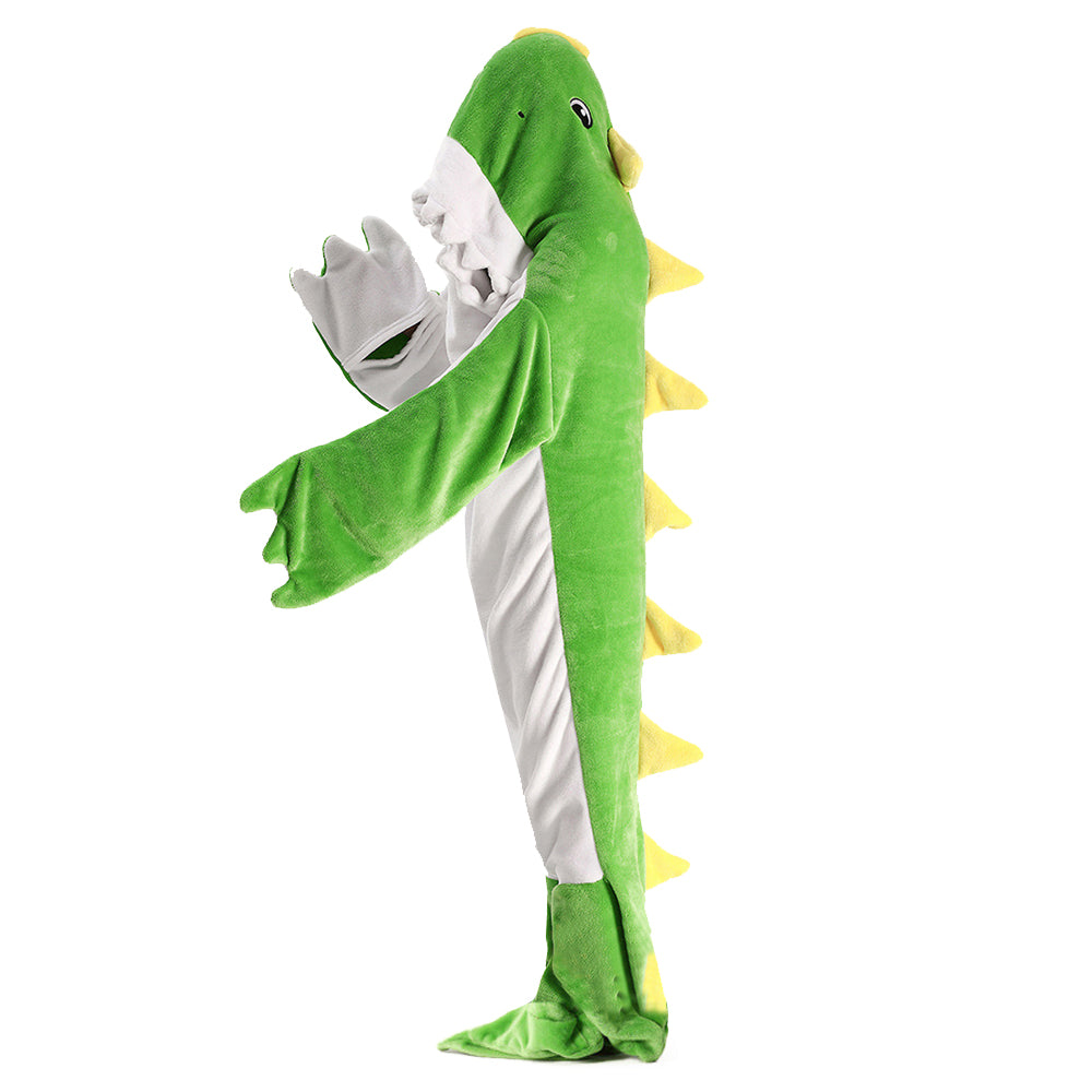 Cartoon Dinosaur Hoodie Blanket Flannel Wearable Sleeping Bag for Adult - XL