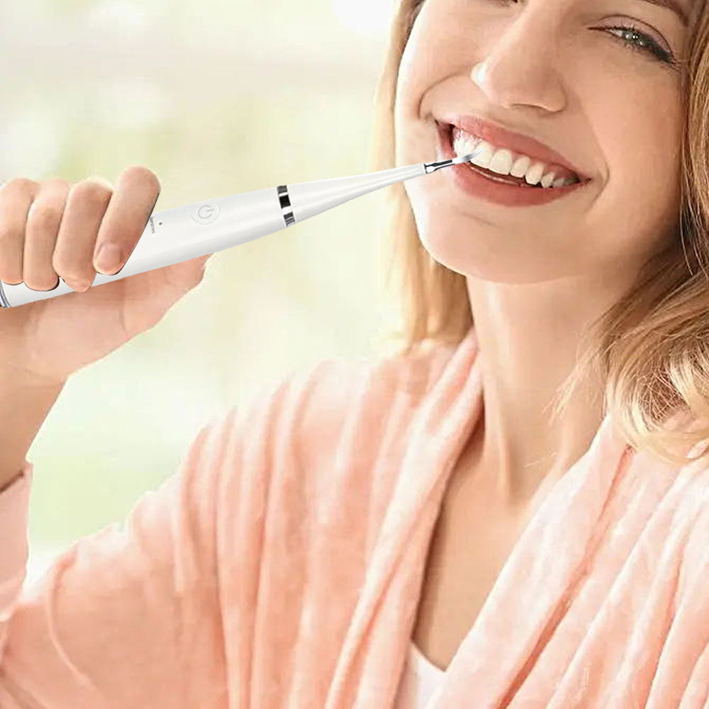 6 in 1 Electric Ultrasonic Dental Calculus Remover Teeth Cleaner White