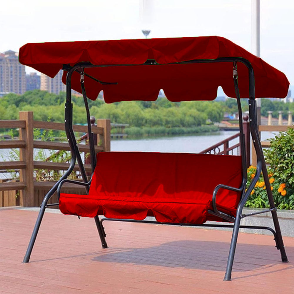 Waterproof Swing Canopy Swing Seat Sun Shade Cover with Seat Cover - Red