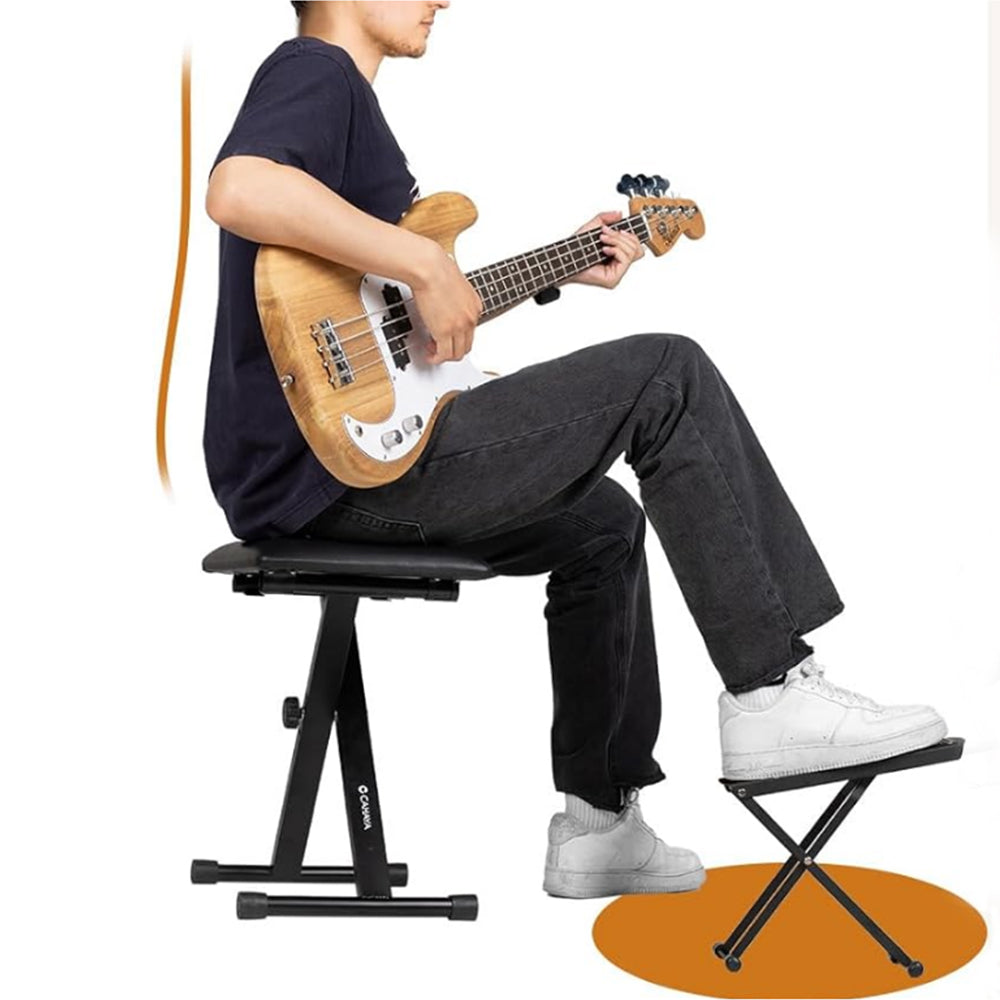 2Pcs Guitar Foot Stool Guitar Foot Rest Stand with 6-Position Adjustable Height
