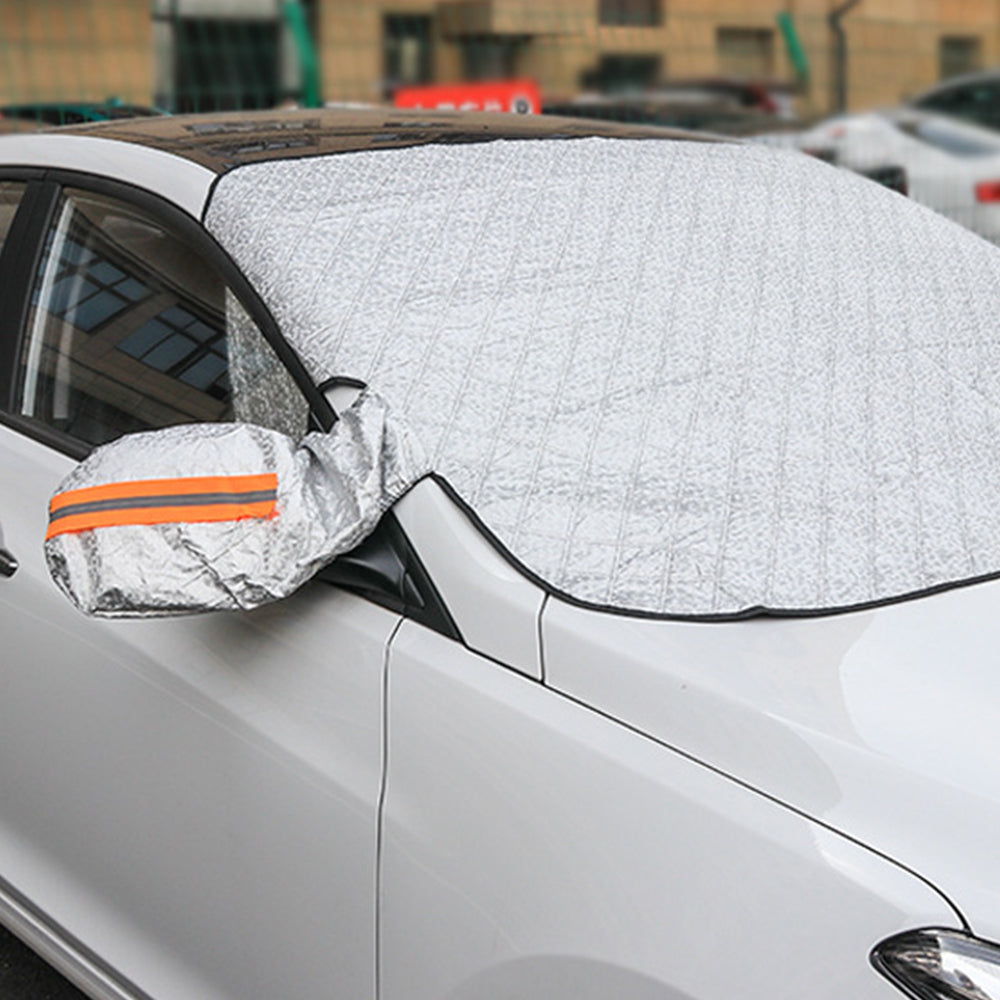 243x110cm Car Windshield Snow Cover with Magnetic Edges and Reflection Strips
