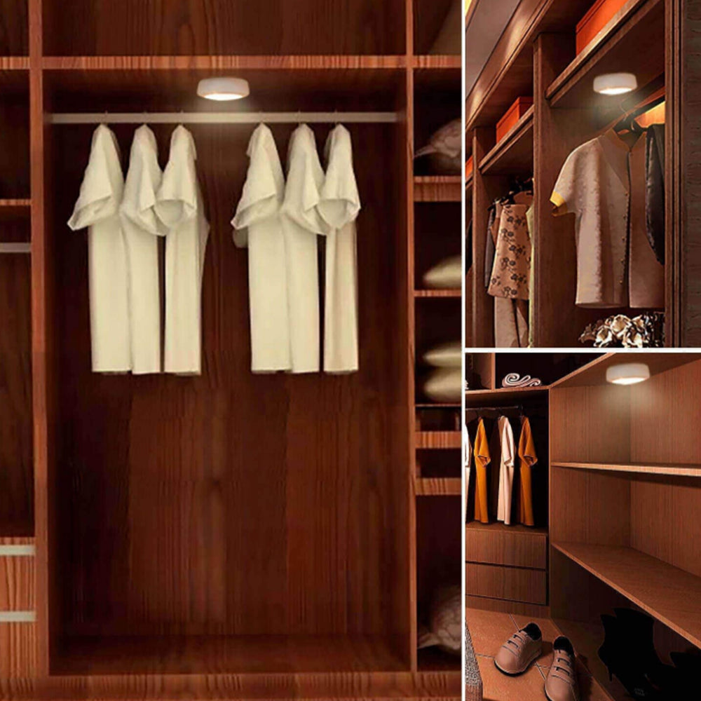 3Pcs Wireless Remote Control LED Cabinet Light Under Closet Lamp for Bedroom