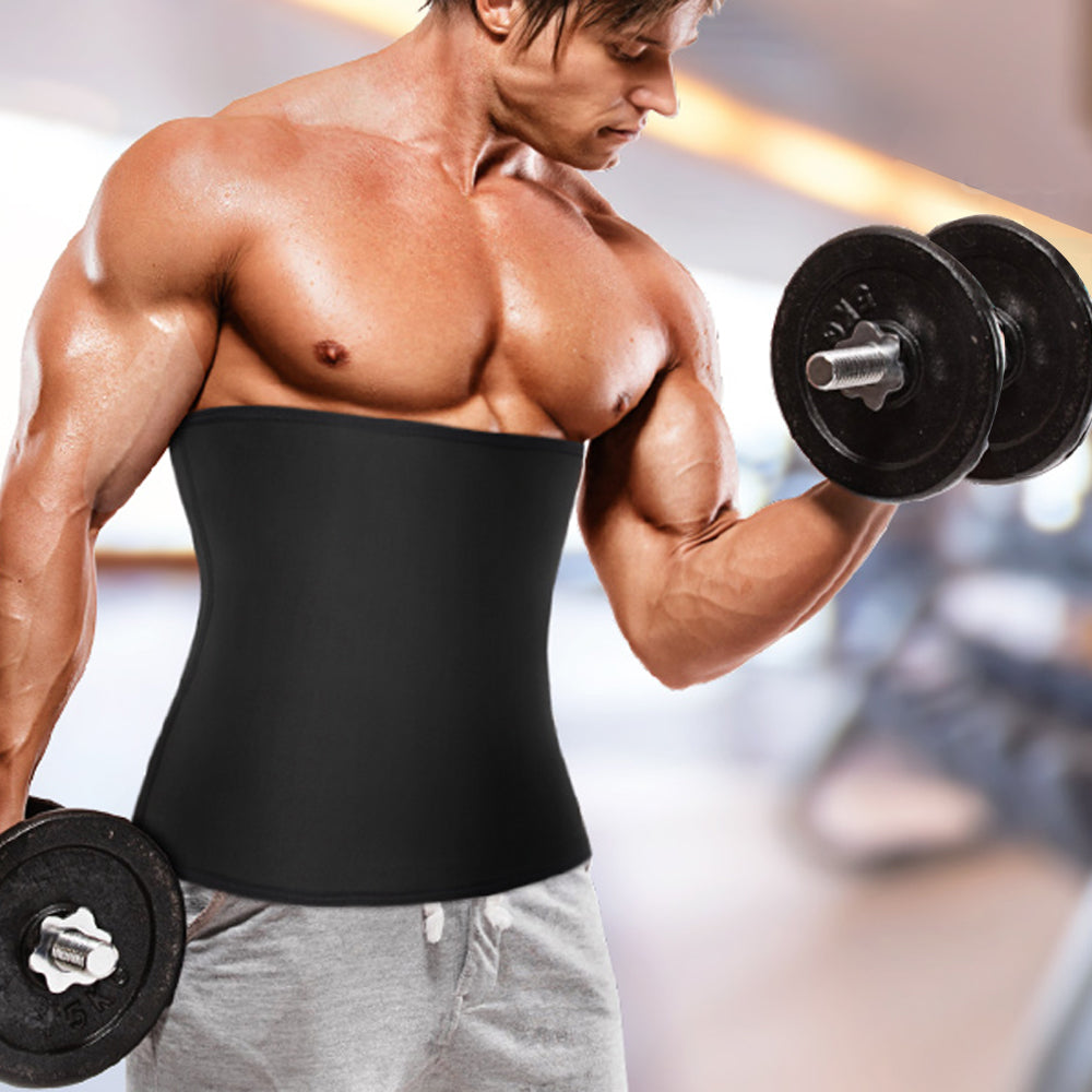 Waist Trimmer Slimming Sauna Belt Stomach Trainer Workout Shaper Blue L