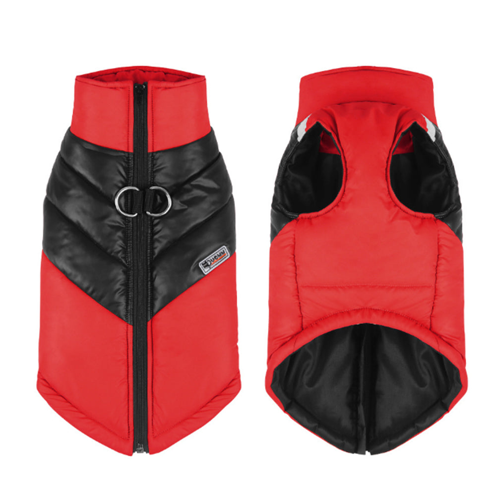 Winter Warm Puppy Dog Water-resistant Vest Jacket Reflective Padded Red 3XL
