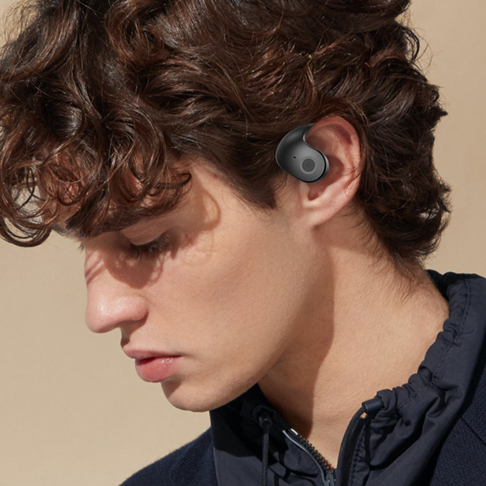 Open Ear Headphones Wireless Bluetooth 5.3 Noise Reduction Earbuds Black