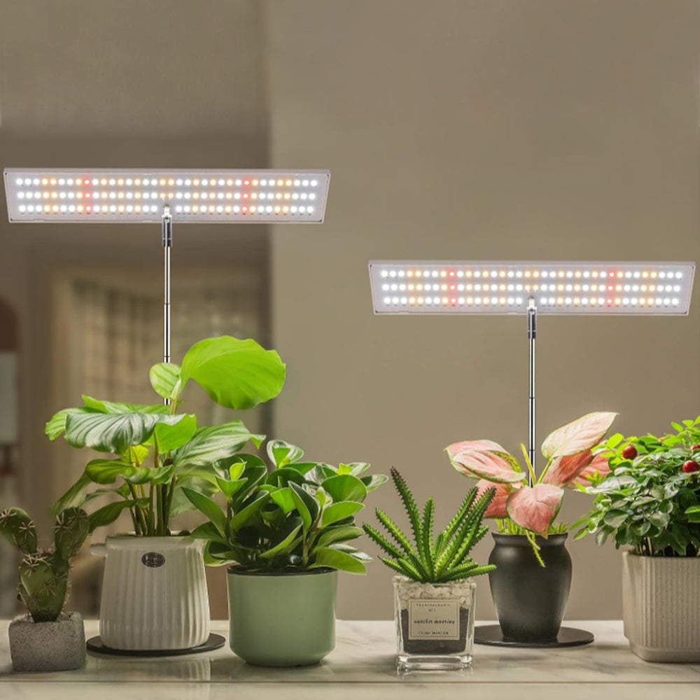 2Pcs Hydroponic Full Spectrum LED Grow Light Elevating Panel Light with Base