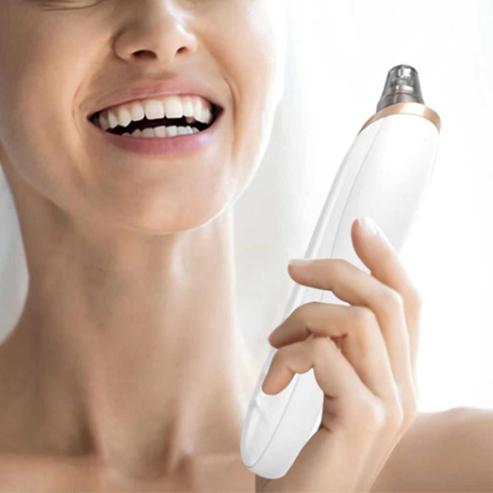 Vacuum Blackhead Remover Acne Pimple with 5 Suction Probes 4 Acne Needles Silver