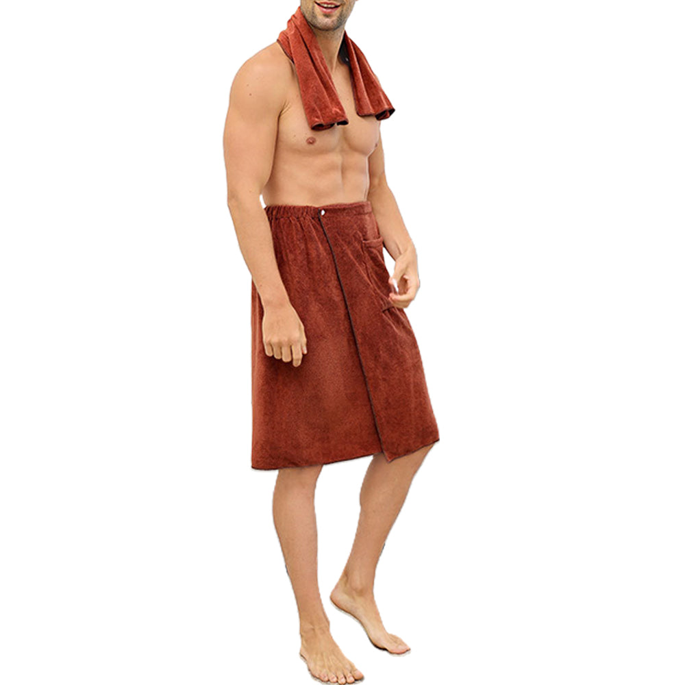 Men Soft Wearable Microfiber Bath Towel for Bathroom Pool Beach Spa Coffee