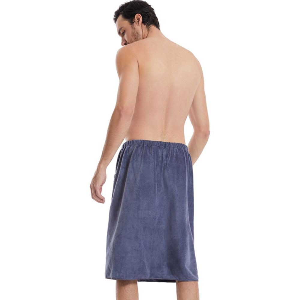 Men Soft Wearable Microfiber Bath Towel for Bathroom Pool Beach Spa Grey