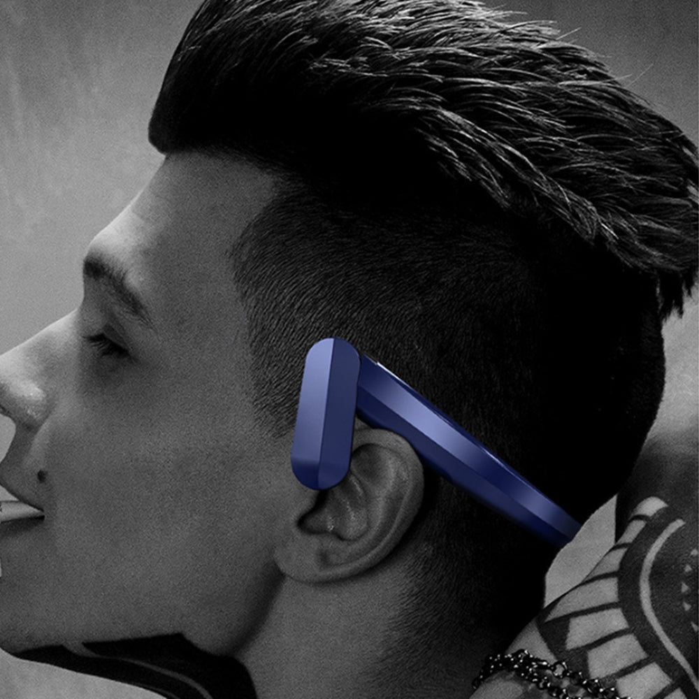 Open Ear Headphones Bone Conduction Bluetooth 5.1 Wireless Headset Blue