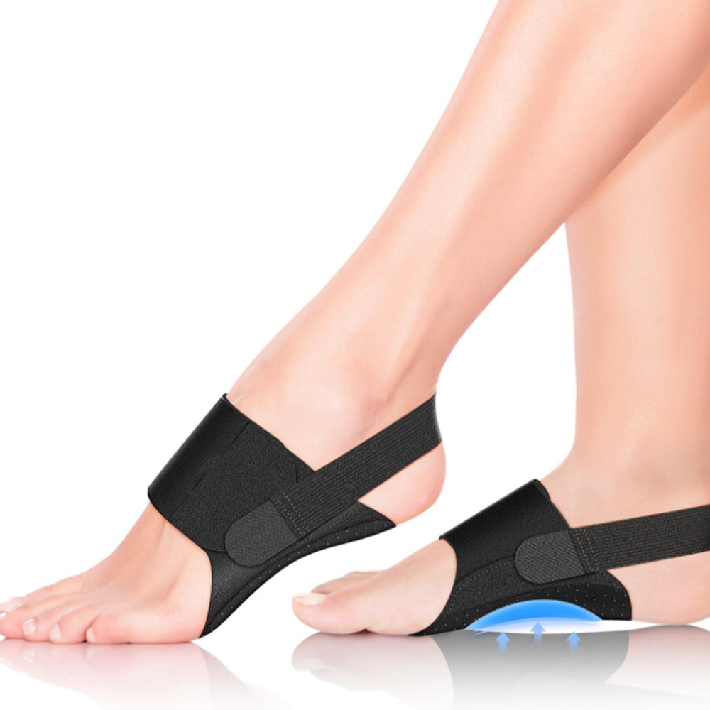 Arch Support Braces for Flat Foot Correction Insoles with Removable Pads Black
