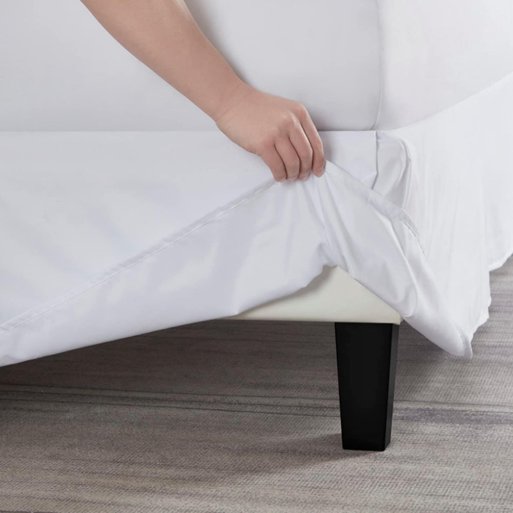 Pleated Bed Skirt Tailored Drop Bed Skirt Corner Pleats 14 Inch Drop White L