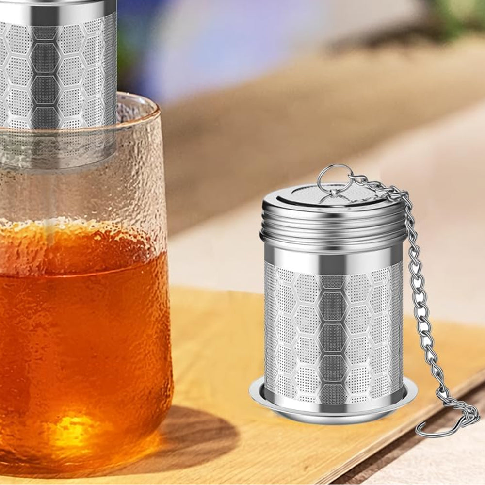 Stainless Steel Tea Infuser for Loose Tea Fine Mesh Strainer with Drip Tray