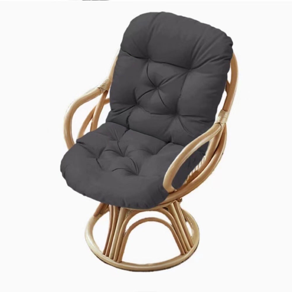2Pcs Dining Chair Cushion Mat for Wicker Chair Tatami Garden Patio Dark Grey