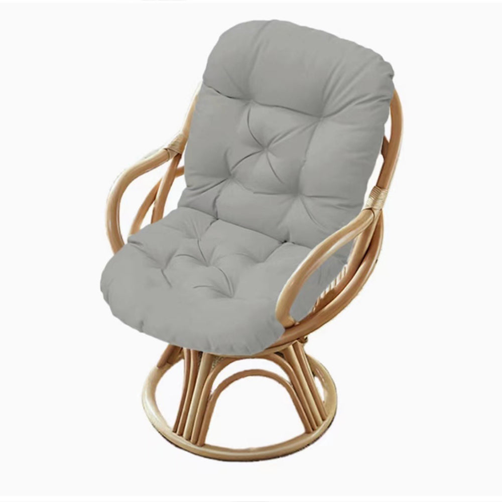 2Pcs Dining Chair Cushion Mat for Wicker Chair Tatami Garden Patio Light Grey