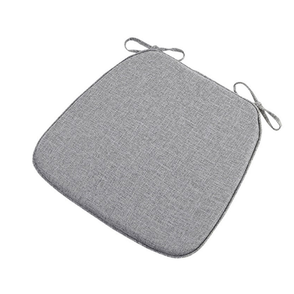 Hoof-Shape Chair Cushion With Ties For Dining Chair Non-Slip Cushion Pad Grey
