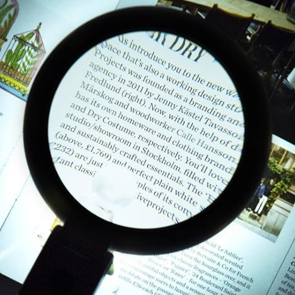 2Pcs Magnifying Glass with LED Light and Stand Handheld Foldable Magnifier