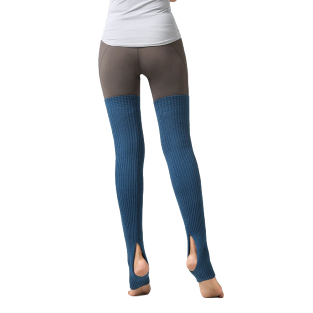 Women Knitted Boot Socks Over Knee Thigh High Stocking Leg Warmers Turquoise